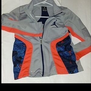 Jordan Kids Gray and Orange Jacket with Blue Accents